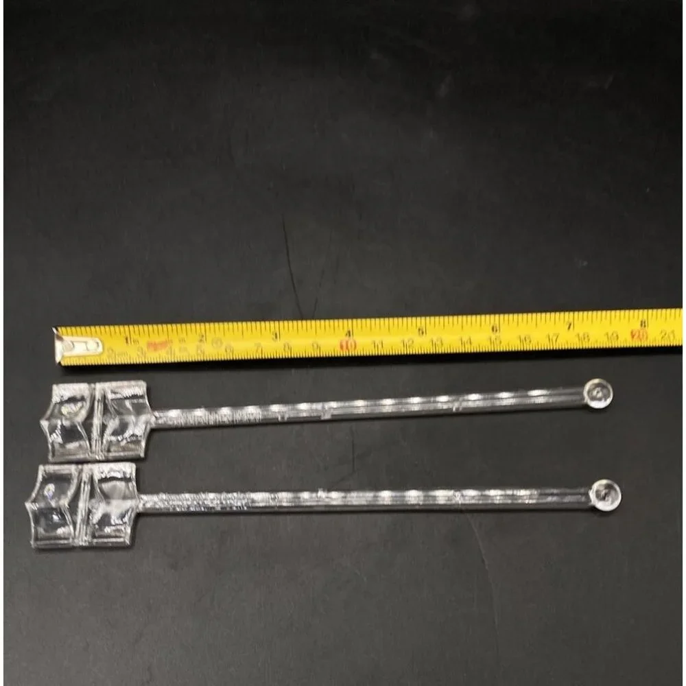 Shangri-LA Hotel Restaurant Swizzle Stick Tiki Bar Clear LOT 2